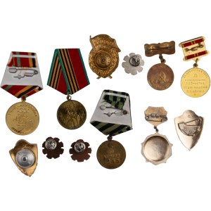 Russia Soviet WW2 and Post War Mixed lot medals, Guards badge, Konigsberg