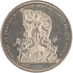 Switzerland 1881 Silver 5 Franc Fribourg Shooting Festival