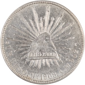 Mexico 1908 Mo AM Silver Peso
