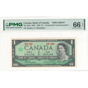 Canada 1967 $1 Bank of Canada Banknote Error on Holder Specimen