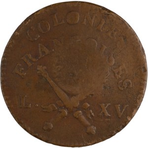 French 1767 West Indies 12 Deniers with RF Countermark