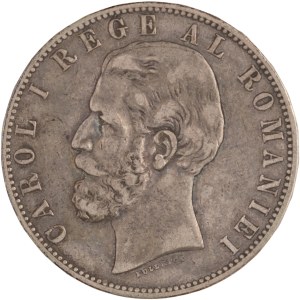 Romania 1883 B Silver 5 Lei