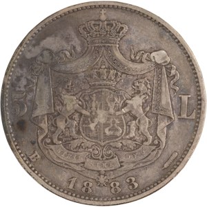 Romania 1883 B Silver 5 Lei