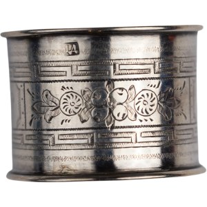 Russian Silver Napkin Ring Holder Marked 84