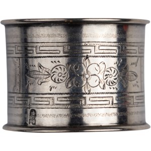 Russian Silver Napkin Ring Holder Marked 84