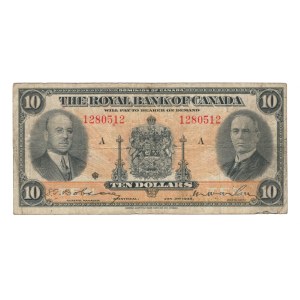 Canada 1935 The Royal Bank of Canada $10 Banknote 630-18-04a