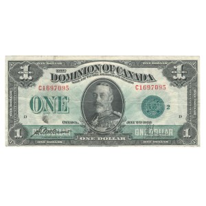 Canada 1923 The Dominion of Canada $1 Banknote DC-25j