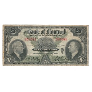 Canada 1935 Bank of Montreal $5 Banknote 505-60-02