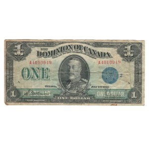 Canada 1923 The Dominion of Canada $1 Banknote Blue Seal DC-25h