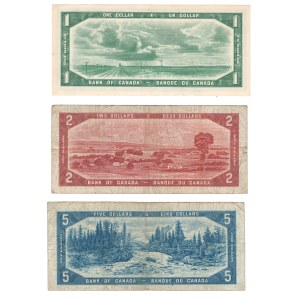 Canada 1954 Bank of Canada Devil's Face Banknote Lot (3 Pieces)