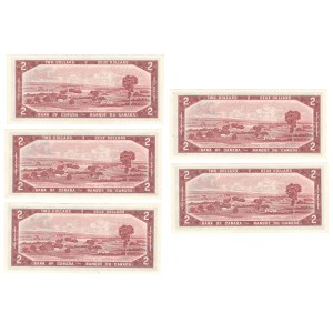 Canada 1954, banconote da 2 dollari della Banca del Canada (banconote sostitutive) - Tirature limitate