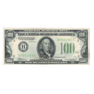 United States 1934 $100 Banknote Green Seal