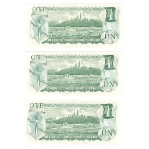 Bank of Canada 1973 $1 Banknotes Fancy Low Serial Numbers in Sequence