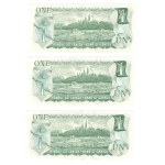 Bank of Canada 1973 $1 Banknotes Fancy Low Serial Numbers in Sequence