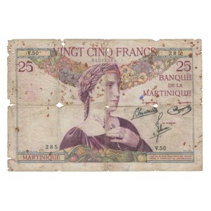 Martinique 1930-1945 25 Francs Banknote