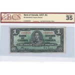 Bank of Canada 1937 $1 Banknote Low Serial Number BC-21d-N5-iii