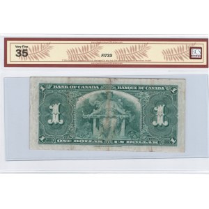 Bank of Canada 1937 $1 Banknote Low Serial Number BC-21d-N5-iii