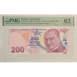 Turkey 2009 200 Lirasi Banknote - Fancy Serial Number Radar Repeater