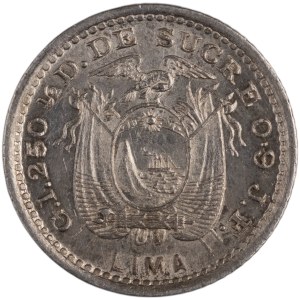 Ecuador 1897 JF Silver 1/2 Decimo