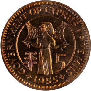 Cyprus 1955 5 Mils Low Mintage