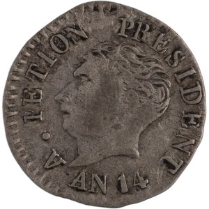 Haiti 1817 AN14 Silver 12 Centimes
