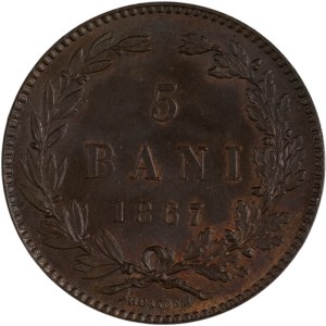 Rumunsko 1867 H 5 bani