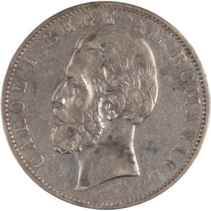 Romania 1884 B Silver 5 Lei