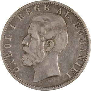 Romania 1884 B Silver 5 Lei