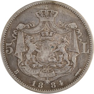 Romania 1884 B Silver 5 Lei
