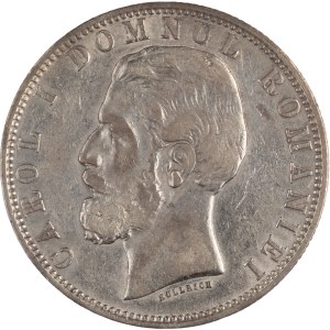 Romania 1880 B Silver 5 Lei