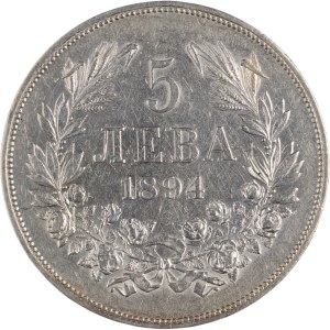 Bulgaria 1894 Silver 5 Leva