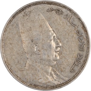 Egypt 1923 AH1341 Silver 20 Piastres