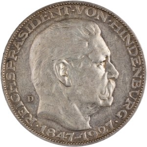 Germany 1927 D Weimar Republic Silver 5 Mark (Silver Medal)