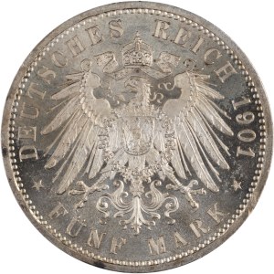Germany 1901 Prussia Silver 5 Mark