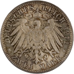 Germany 1911 D Bavaria Silver 2 Mark