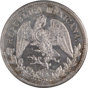 Mexico 1902/1 Cn JQ Silver Peso Overdate - Not Listed in Krause