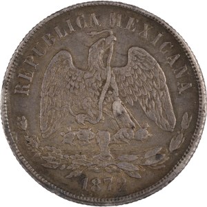 Mexico 1872 CH M Silver Peso