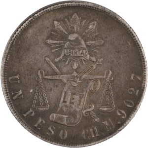 Mexico 1872 CH M Silver Peso