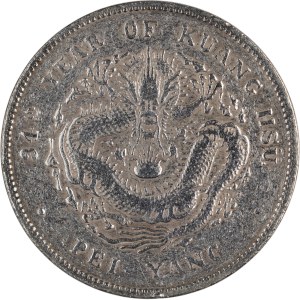 China 1908 Year 34 Chihli Silver Dollar
