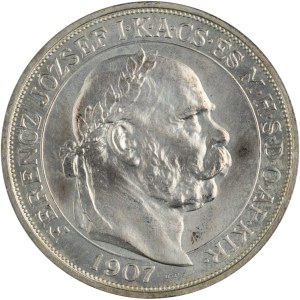 Hungary 1907 KB Silver 5 Korona Coronation