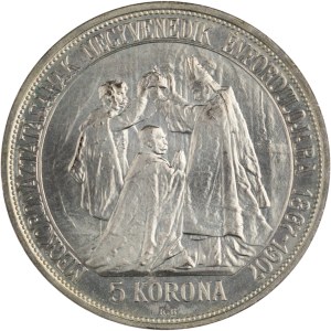 Hungary 1907 KB Silver 5 Korona Coronation