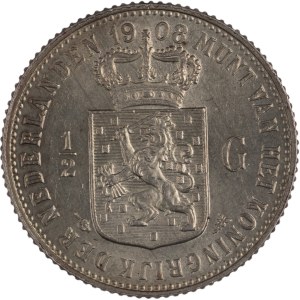 Nizozemsko 1908, stříbrný 1/2 guldenu