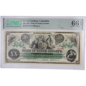 United States 1872 South Carolina 20 Dollars