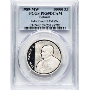 Poland 1989 Silver 10000 Złotych John Paul II - Kratka