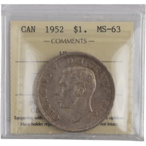 Ligne « Water Line » du dollar en argent canadien de 1952