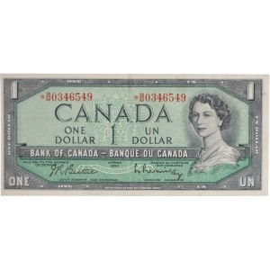 Bank of Canada 1954 $1 Banknote Replacement B/M No FPN