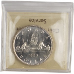 Dollar d'argent « SF » du Canada, 1953 – Effet camée prononcé