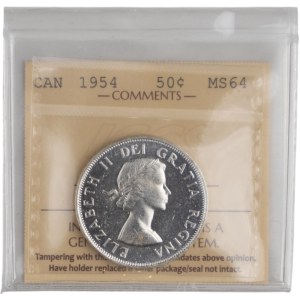 Canada 1954 Silver 50 Cent