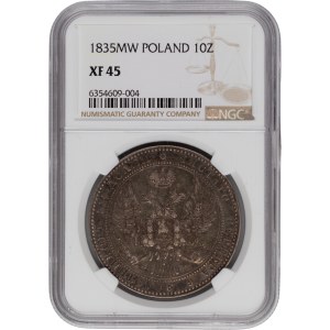 Poland 1836 MW Silver 10 Złotych 1½ Rouble