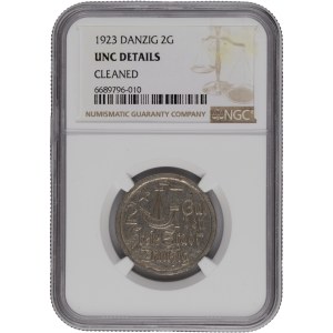 Poland 1923 Danzig Silver 2 Gulden Koga